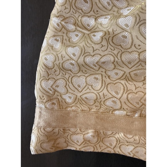 Juicy Couture Skirt Girls 7 Gold Metallic Heart Jacquard A-Line Side Buttons - Picture 8 of 11